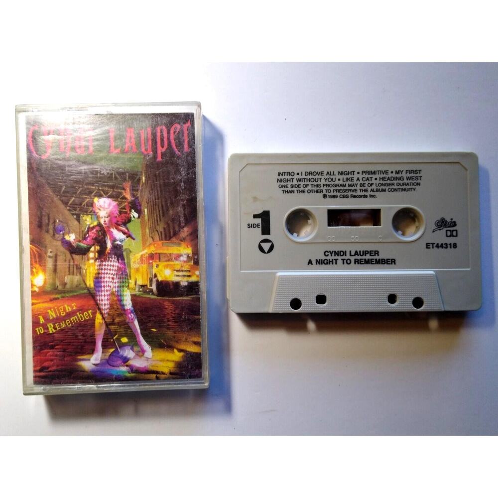Cyndi Lauper A Night To Remember Cassette Tape 1989 New Wave Pop Rock Synth-Pop